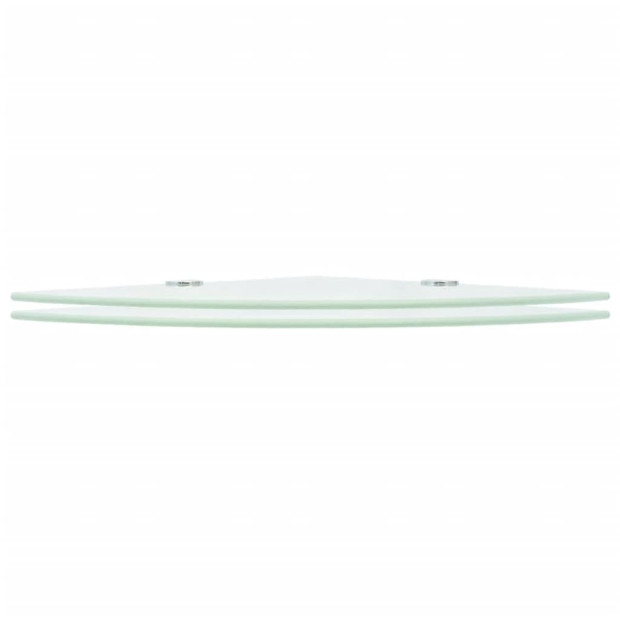 Corner Shelves 2 Pcs With Chrome Supports Glass White 35x35 Cm Image 2