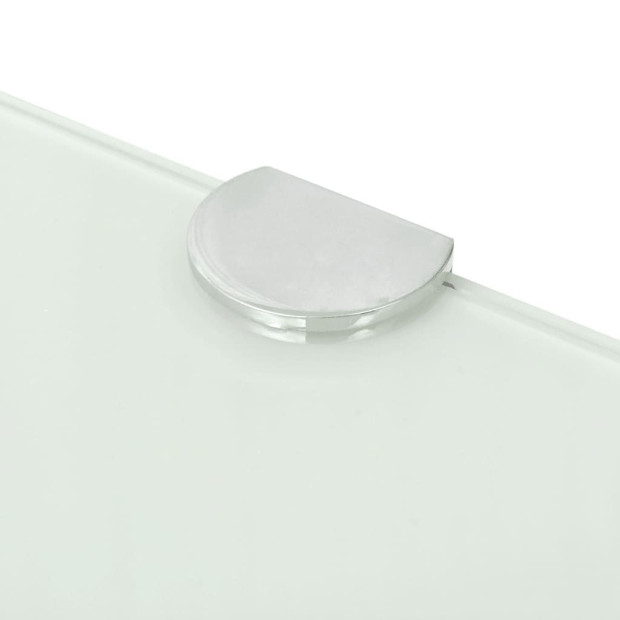 Corner Shelves 2 Pcs With Chrome Supports Glass White 35x35 Cm Image 6