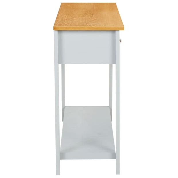Console Table 118x35x77 Cm Oak Wood Image 2
