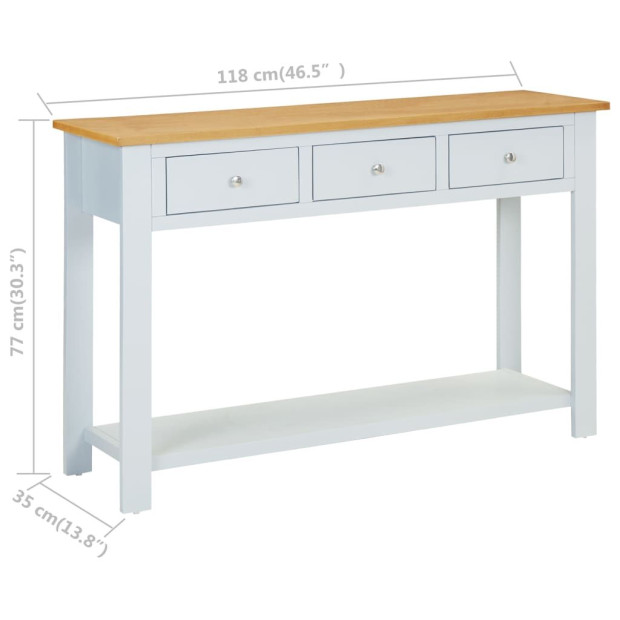 Console Table 118x35x77 Cm Oak Wood Image 9