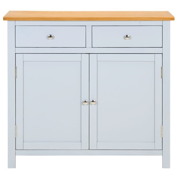 Sideboard 90x33.5x83cm Solid Oak Wood Image 3