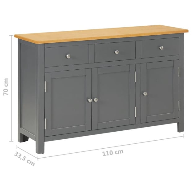 Sideboard 110x33.5x70 Cm Solid Wood Image 9