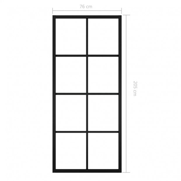 Sliding Door Aluminium And Esg Glass 76x205 Cm Black Image 8
