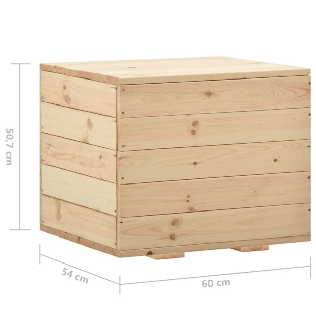 Storage Box 60x54x50.7 Cm Solid Pine Wood Image 7