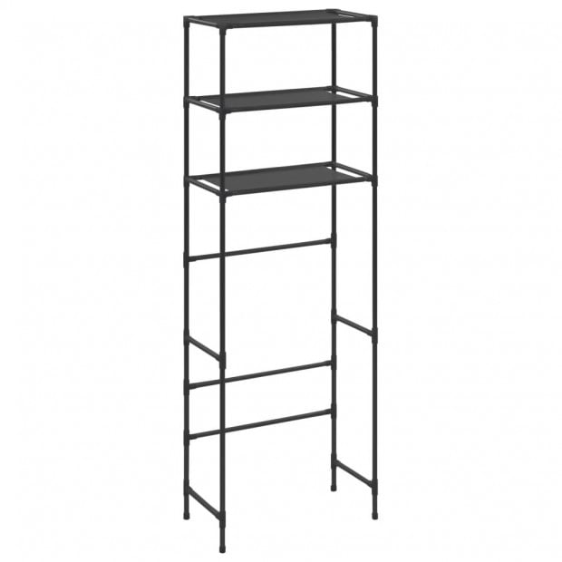 3-tier Storage Rack Over Toilet Black 53x28x169 Cm Image 2