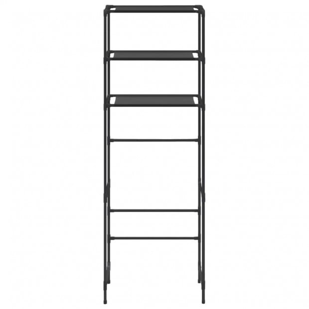 3-tier Storage Rack Over Toilet Black 53x28x169 Cm Image 3