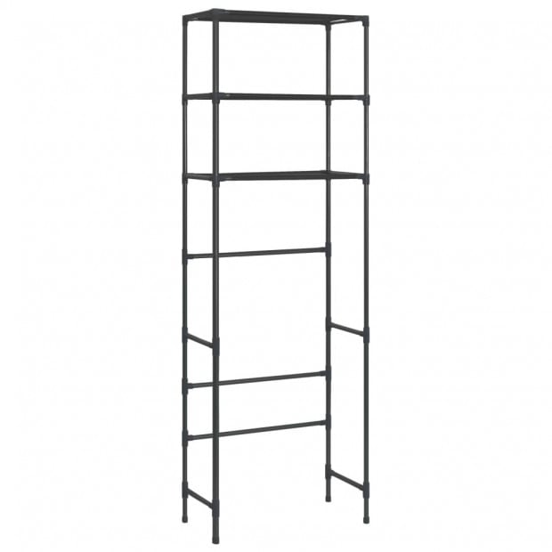 3-tier Storage Rack Over Toilet Black 53x28x169 Cm Image 5