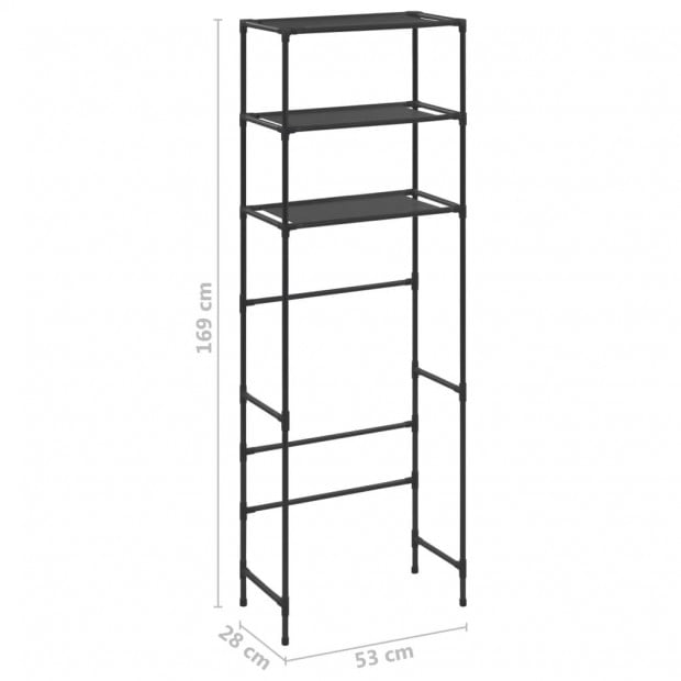 3-tier Storage Rack Over Toilet Black 53x28x169 Cm Image 8