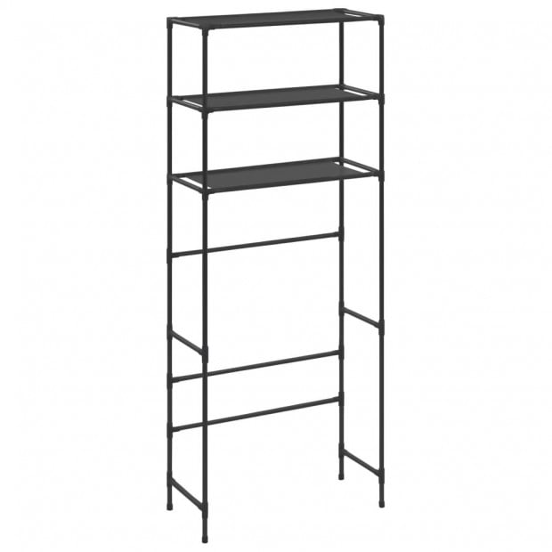 3-tier Storage Rack Over Laundry Machine Black 69x28x169 Cm Image 2