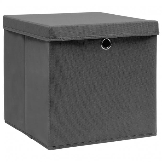 Storage Boxes With Lids 4 Pcs Grey 32x32x32 Cm Fabric Image 3