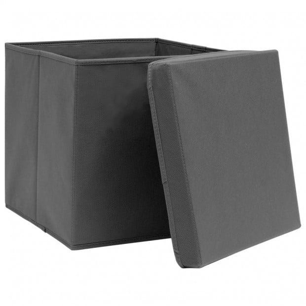 Storage Boxes With Lids 4 Pcs Grey 32x32x32 Cm Fabric Image 4
