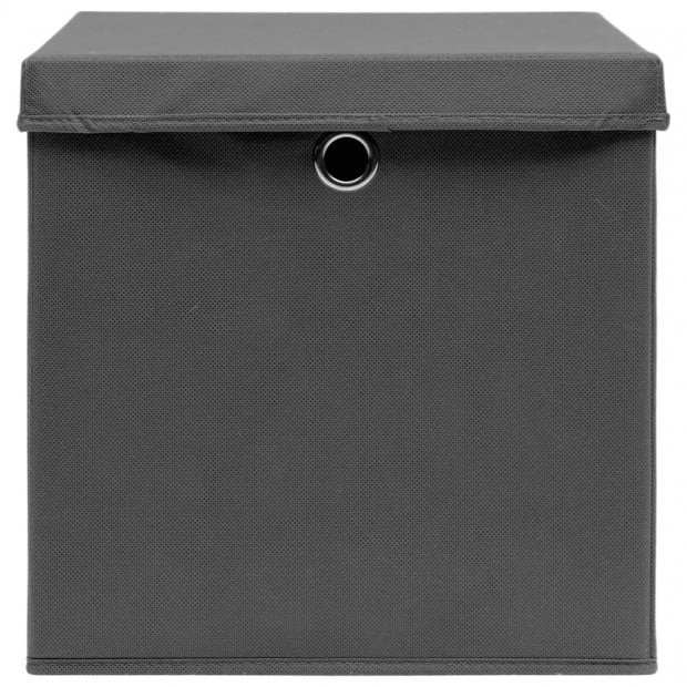 Storage Boxes With Lids 4 Pcs Grey 32x32x32 Cm Fabric Image 5