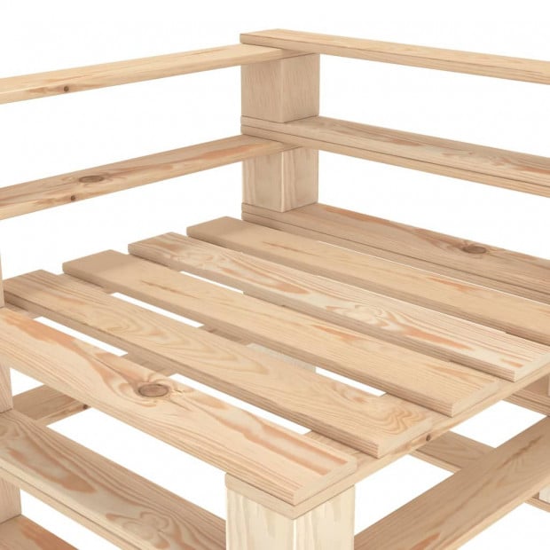 Garden Pallet Sofa 2-seater Wood Image 6