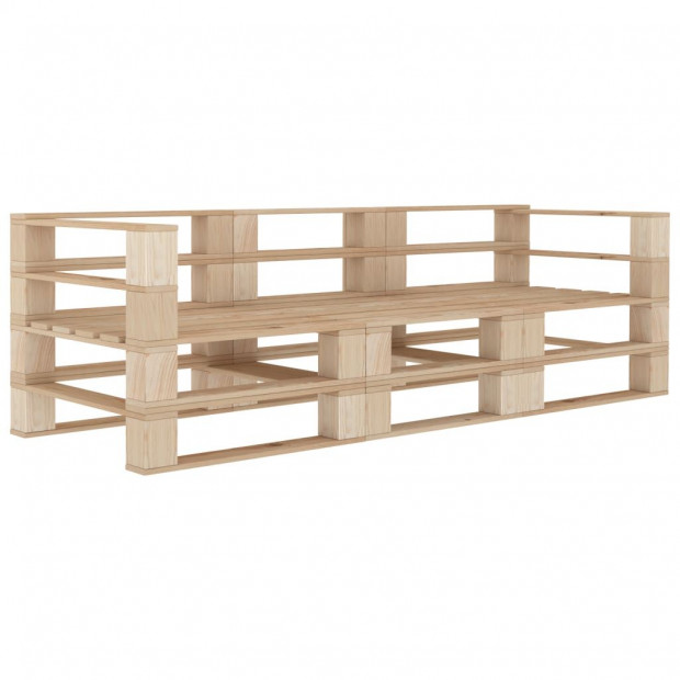 Garden Pallet Sofa 3-seater Wood