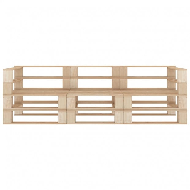 Garden Pallet Sofa 3-seater Wood Image 2