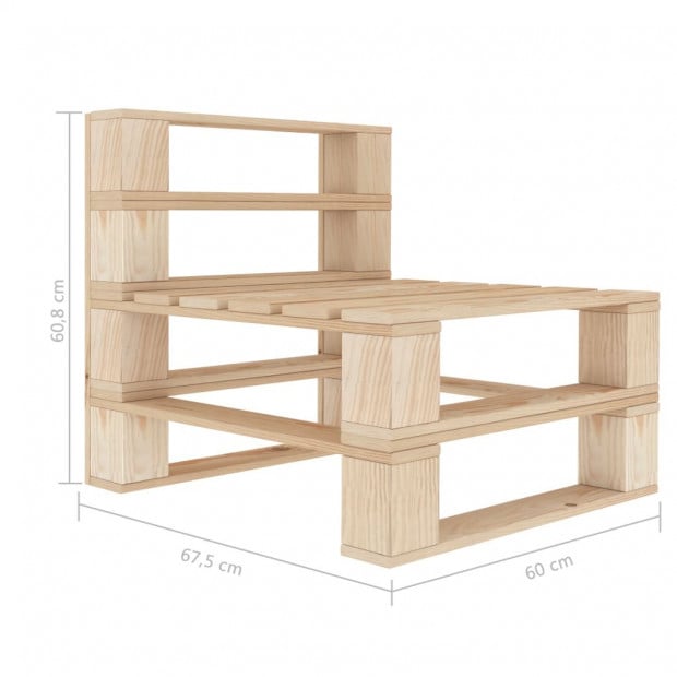 Garden Pallet Sofa 3-seater Wood Image 11
