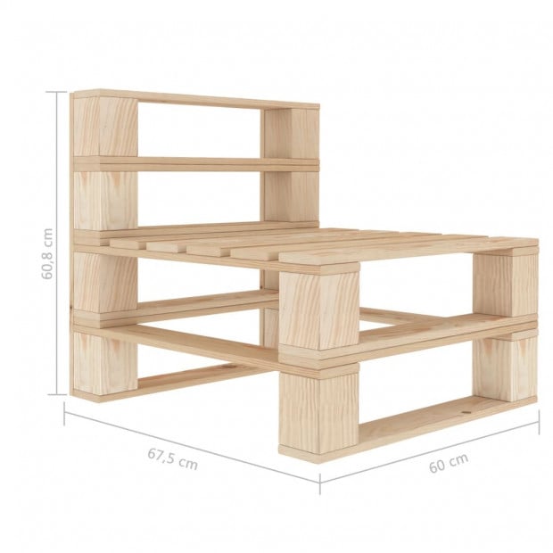 Garden Pallet Sofa 4-seater Wood Image 10