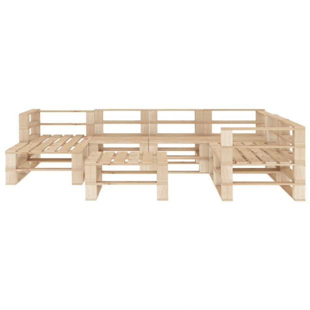 Pallets Wood 8 Piece Garden Lounge Set Image 2