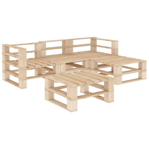 Pallets Wood 5 Piece Garden Lounge Set