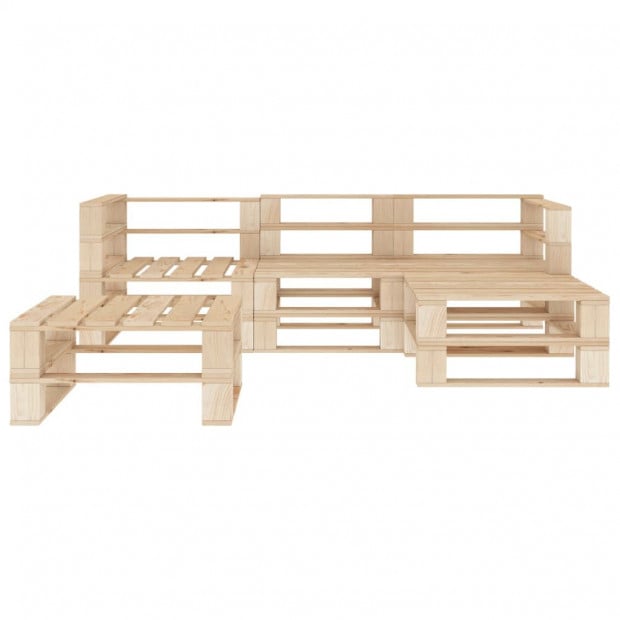 Pallets Wood 5 Piece Garden Lounge Set Image 2