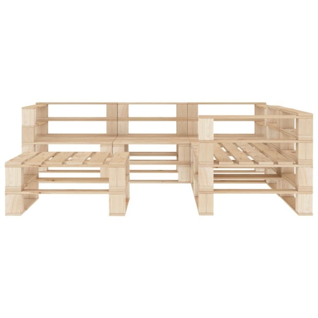 6 Piece Garden Set Pallets Wood Image 2
