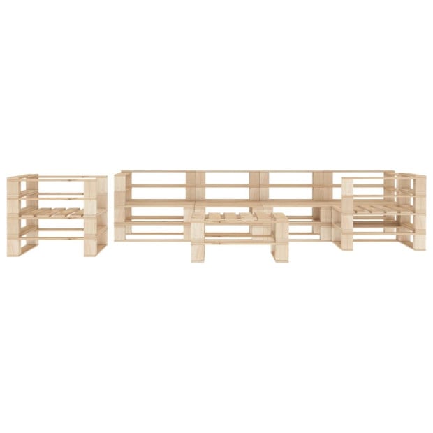 7 Piece Garden Set Pallets Wood Image 2