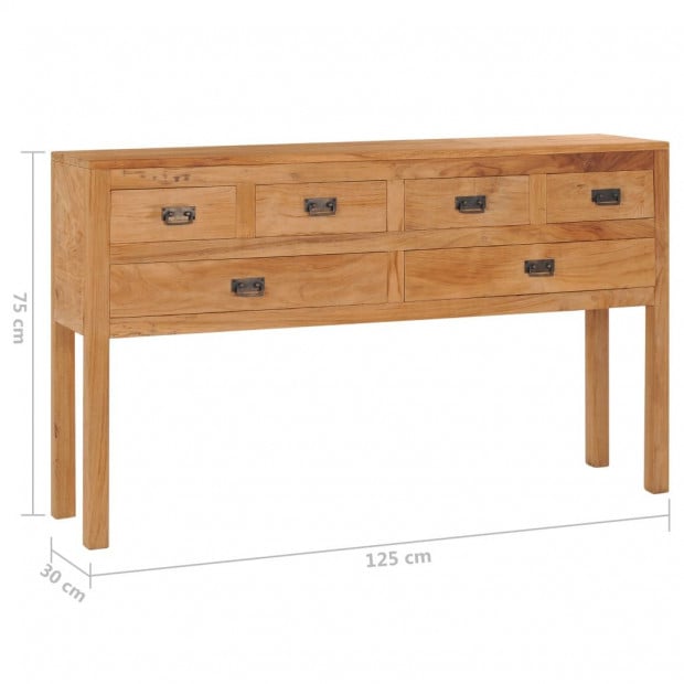 Sideboard 125x30x75 Cm Solid Teak Wood Image 8