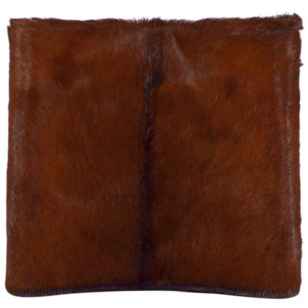 Folding Stool Real Leather And Solid Teak Wood Image 9