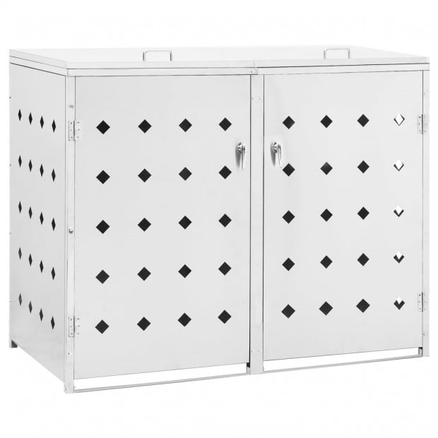 Double Wheelie Bin Shed 240 L Stainless Steel Image 2