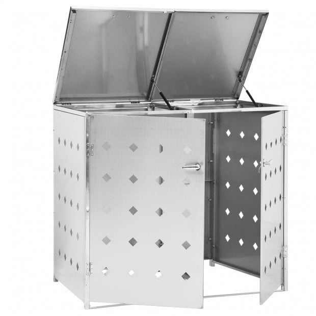 Double Wheelie Bin Shed 240 L Stainless Steel Image 6