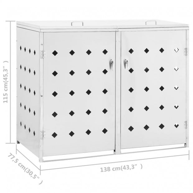 Double Wheelie Bin Shed 240 L Stainless Steel Image 9