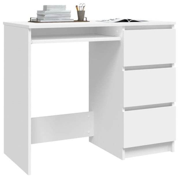 Desk White 90x45x76 Cm Chipboard Image 3