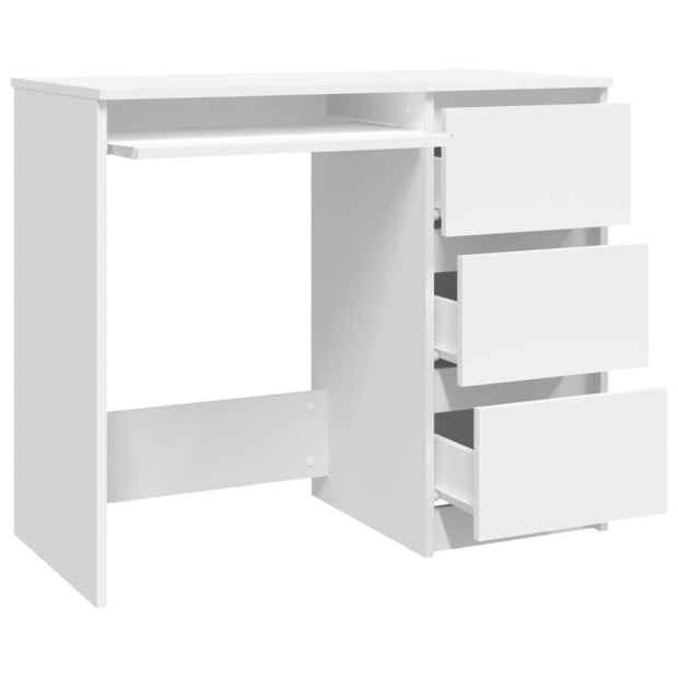 Desk White 90x45x76 Cm Chipboard Image 4