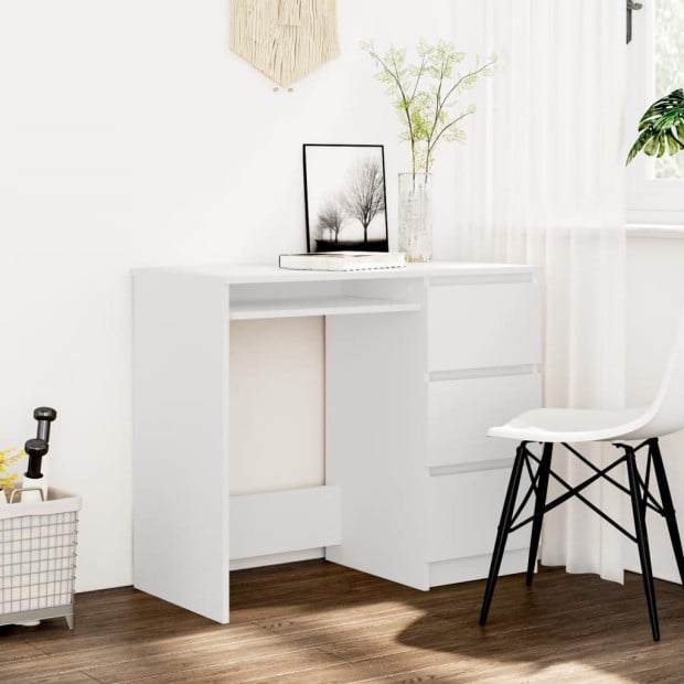 Desk White 90x45x76 Cm Chipboard Image 2
