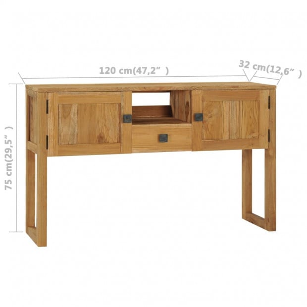 Console Table 120x32x75 Cm Solid Teak Wood Image 8