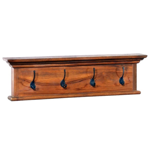 Wall Mounted Coat Rack 70x10x20 Cm Solid Teak Wood