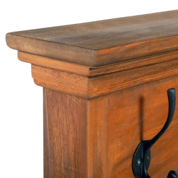 Wall Mounted Coat Rack 100x10x20 Cm Solid Teak Wood Image 5