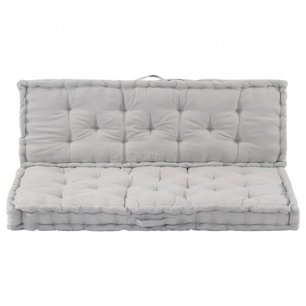 Pallet Floor Cushions 2 Pcs Cotton Grey Image 2