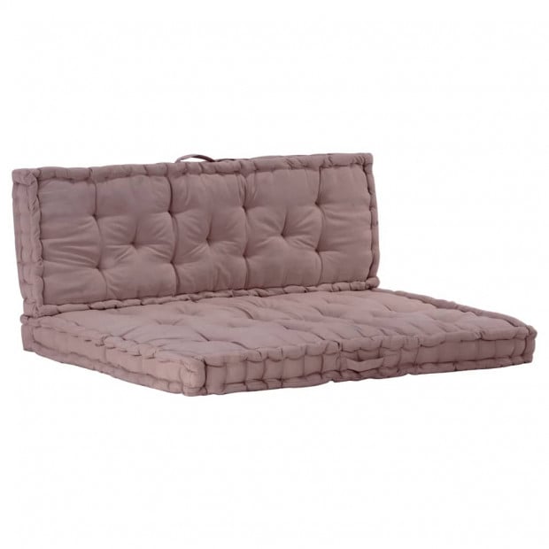 Pallet Floor Cushions 2 Pcs Cotton Taupe