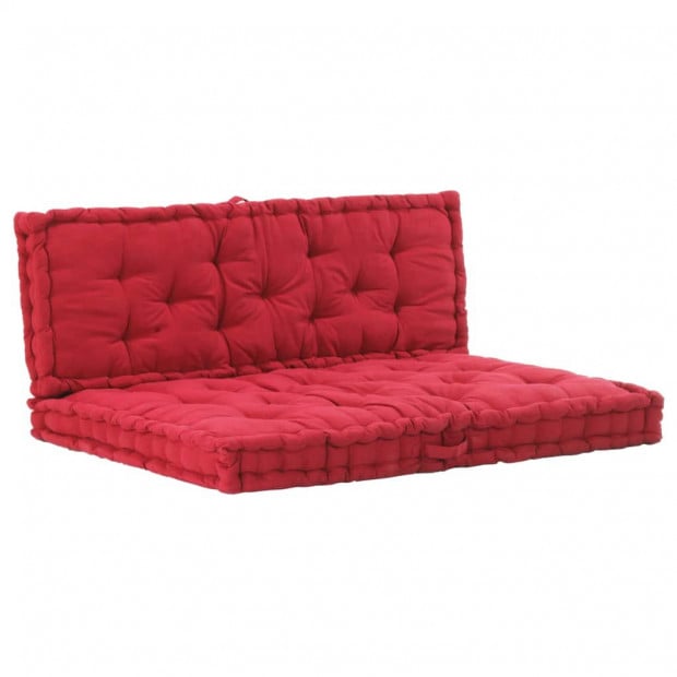 Pallet Floor Cushions 2 Pcs Cotton Burgundy