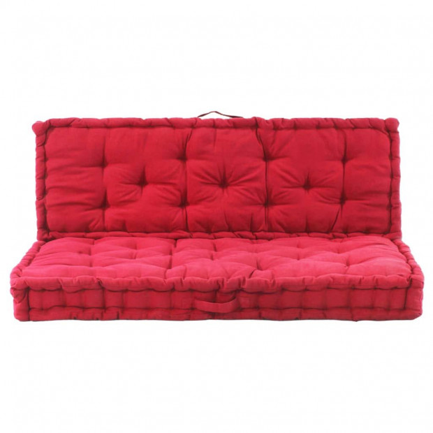 Pallet Floor Cushions 2 Pcs Cotton Burgundy Image 2