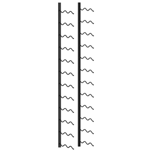 Wall-mounted Wine Rack For 24 Bottles Black Iron