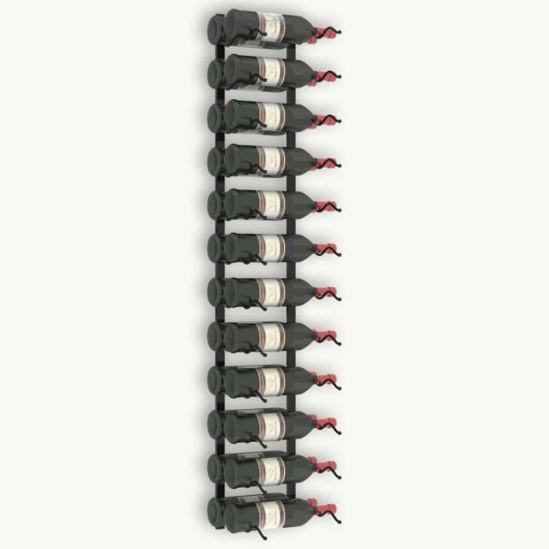 Wall-mounted Wine Rack For 24 Bottles Black Iron Image 2