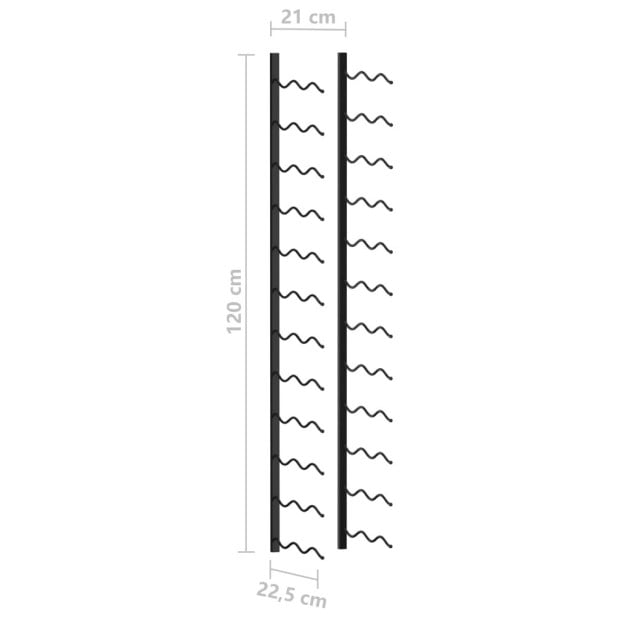 Wall-mounted Wine Rack For 24 Bottles Black Iron Image 8