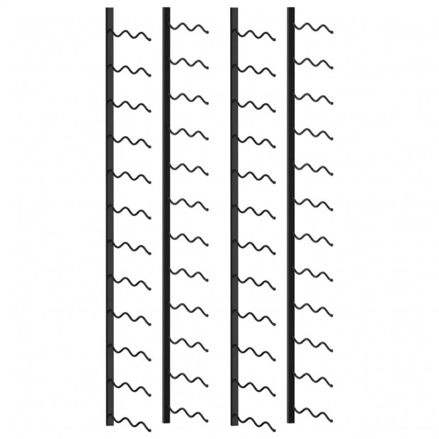 Wall-mounted Wine Racks For 48 Bottles 2 Pcs Black Iron