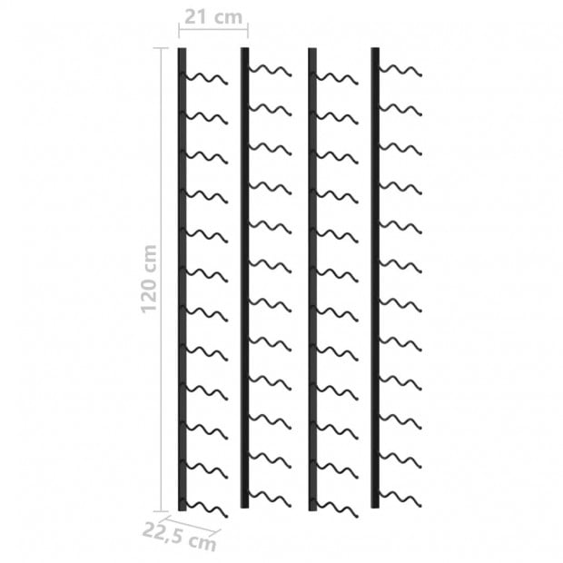 Wall-mounted Wine Racks For 48 Bottles 2 Pcs Black Iron Image 6