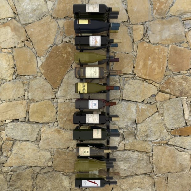 Wall-mounted Wine Rack For 36 Bottles Black Iron Image 2