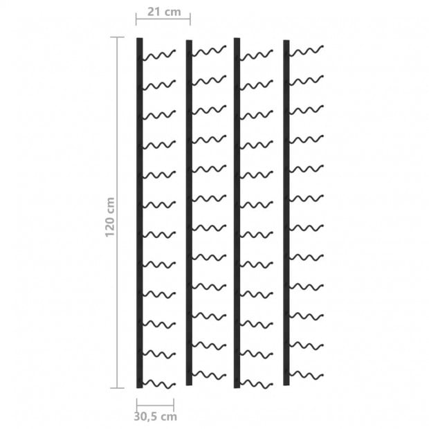 Wall-mounted Wine Racks For 72 Bottles 2 Pcs Black Iron Image 6