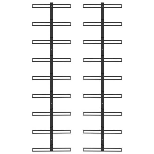 Wall-mounted Wine Racks For 18 Bottles 2 Pcs Black Iron Image 3