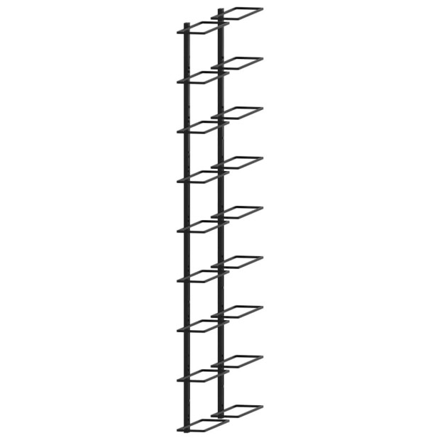 Wall-mounted Wine Racks For 18 Bottles 2 Pcs Black Iron Image 4